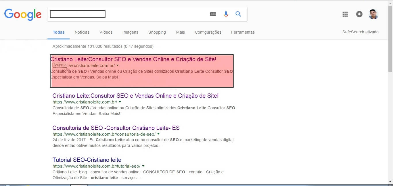  links patrcinado- resultado-adwords